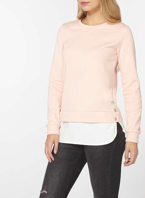 Nude and ivory 2-in-1 sweater